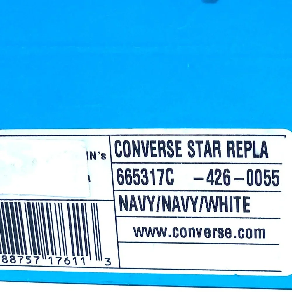 💖MEGA SALE💖CONVERSE STAR PERLA Shoes Women 665317C Navy Canvas Skate Sneakers - Picture 7 of 8
